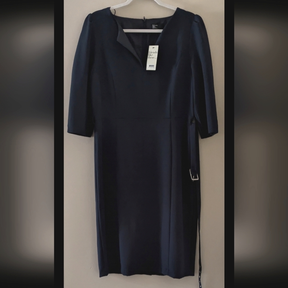 NWT Elegant Navy Blue Dress from UK ~ Sz 12